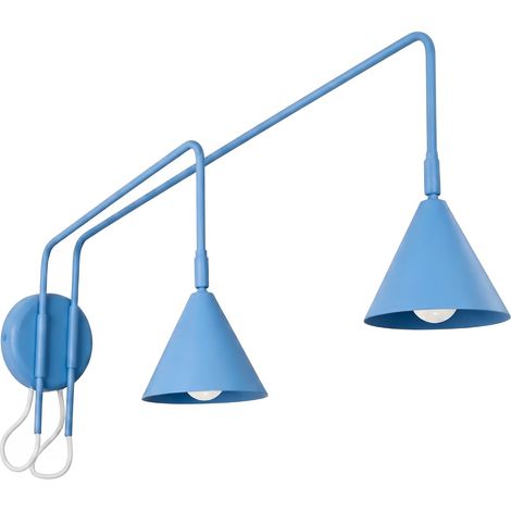 Apliques de pared Nox azul claro acero 2xE14 150cm Sollux (1/5)