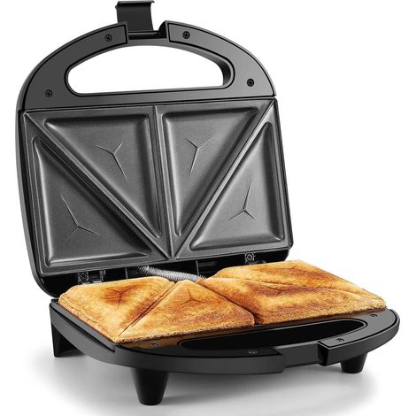 YASHE Appareil à croque-monsieur ABS05, 2 sandwiches, 750 W, noir