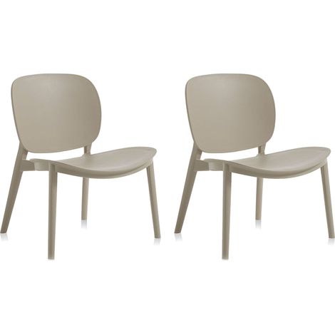 Set 2 Sedie 58x48,5x71 cm in Polipropilene Sabbia (1/3)