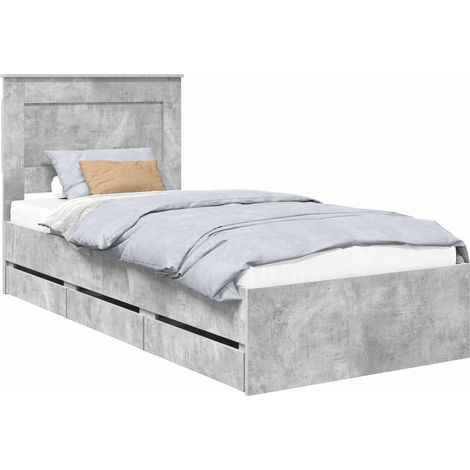 Maison Exclusive - Struttura del letto con cassetto Grigio cemento 90 x 200 cm (1/5)