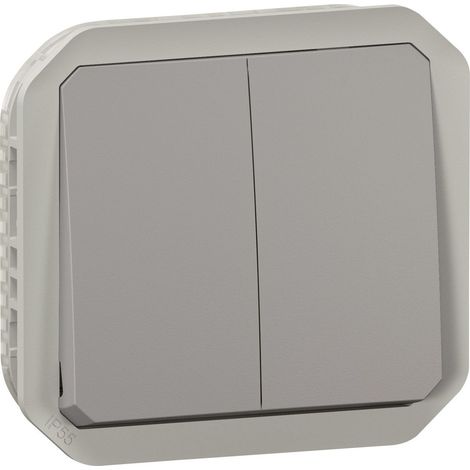 Dubbele Schakelaar 10AX Grijs Compo Legrand LEG069525L
