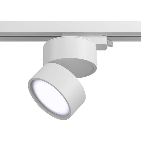 Faretto Per Binario Tondo Orientabile Onda In Metallo 12W Bianco 1 Luce Naturale (1/2)