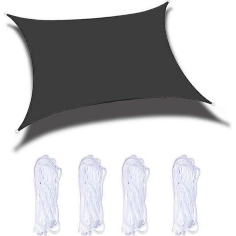 Toile d'ombrage rectangulaire 3 x 3 m - Imperméable - Tissu Oxford en polyester épais - Protection UV - Corde incluse - Idéale pour l'extérieur : jardin, terrasse, patio, fête (1/5)
