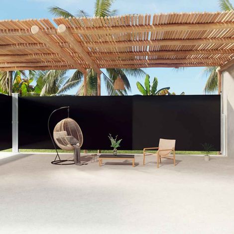 vidaXL Toldo lateral retráctil negro 220x1200 cm (1/5)