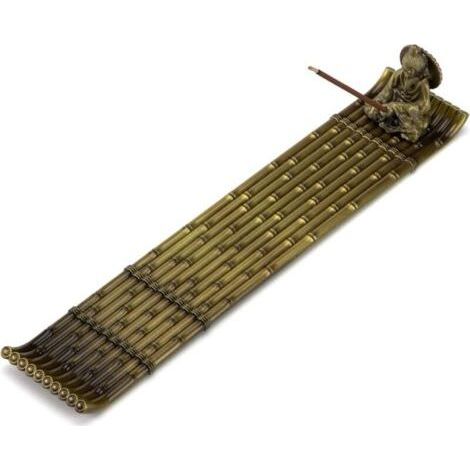 Porte Encens de Métal Support Encensoir Radeau de Bambou Support Bâtons d Encens avec Collecteur de Cendres pour Décor De Bureau à Domicile, Yoga, Méditation (1/5)