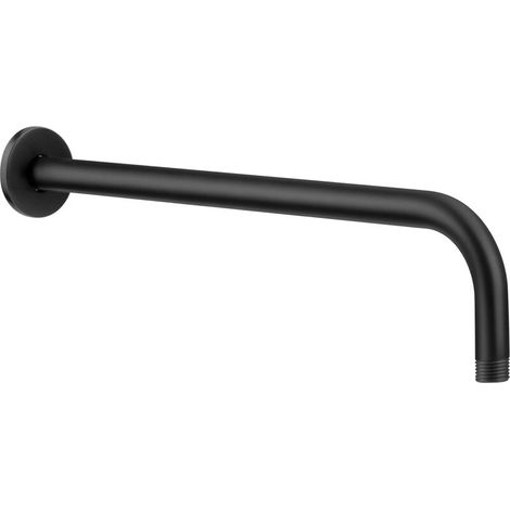 Arc Shower Arm, 40 cm Shower Arm, Black Stainless Steel Wall Mounted Shower Arm, Simple and Elegant Bathroom Accessory, for Shower Heads and Recessed Showers (1/5)