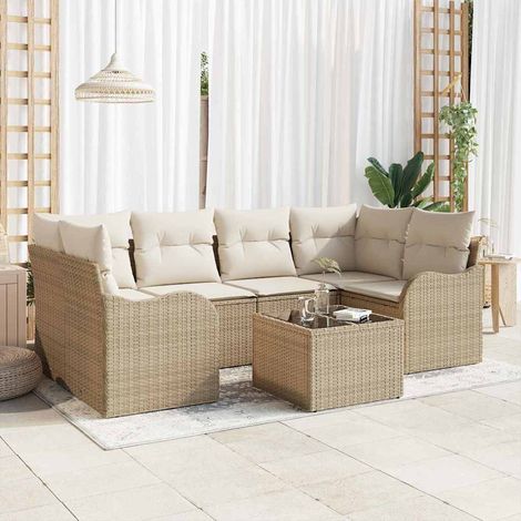 Conjunto de sofá de jardín Beige 55 x 55 x 37 cm vidaXL (1/5)