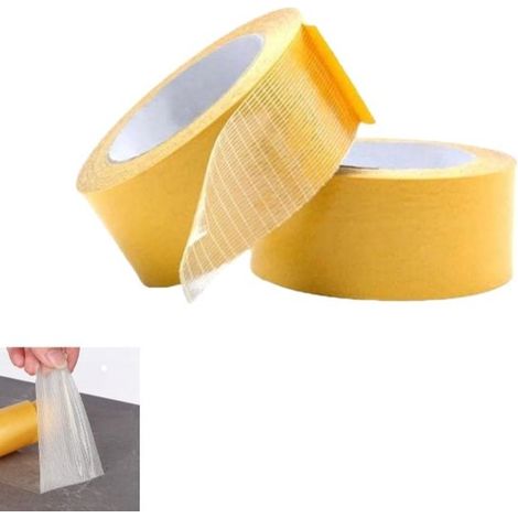 Rotolo di nastro adesivo trasparente biadesivo impermeabile, 50 mm x 10 m, pellicola adesiva resistente per pareti, moquette e pavimenti. (1/5)