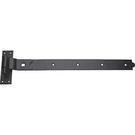 Lot de 2 charnières de porte à manivelle en acier noir 450 mm x 50 mm x 4,5 mm