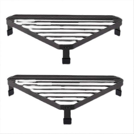 Cadre d'angle pour fournaise, étagère triangulaire en fer forgé noir (1/5)