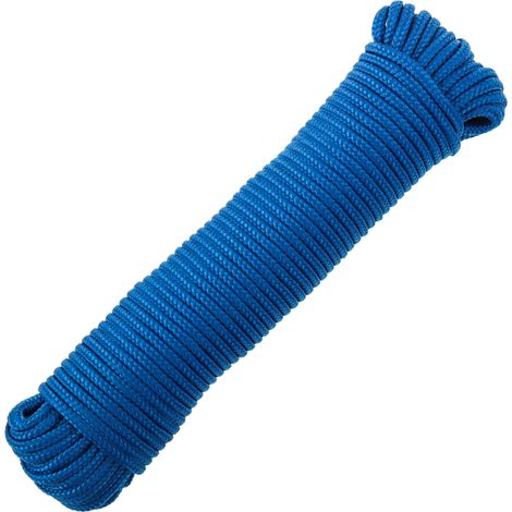 PrimeMatik - Corde tressée à fils multiples PP 20 m x 3 mm bleu (1/5)