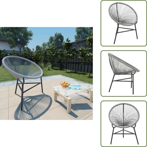 Chaise de jardin sous forme de lune Résine tressée Gris - Chaise De Jardin - Chaise Lounge - Mobilier De Jardin - Chaise Design - Chaise Extérieure (1/5)