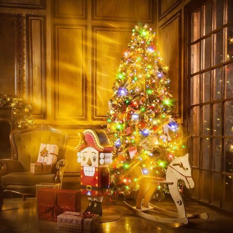 Guirlande Lumineuse Sapin NoëL, 2M x16 Branche 400 LED Guirlande Lumineuse Arbre Noel avec 8 Modes et Minuteur, Ilumineuse de sapin de Noël Imperméable pour Décoration Sapin de Noël – Coloré (1/5)