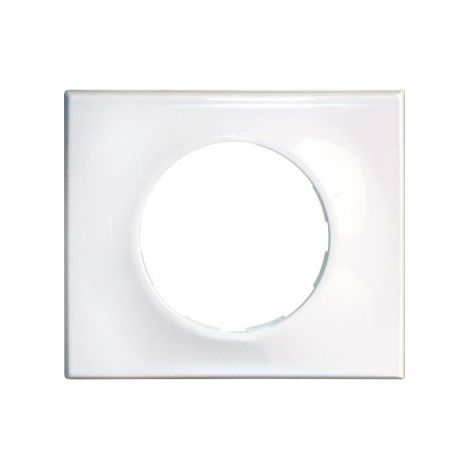 Eur Ohm – Plaque Eurohm 1 poste blanc brillant – Fixation à clipser – Entraînement 71 mm – Pour finition intérieure