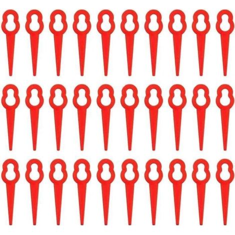Lames de coupe en plastique ZVD - 100 pièces - Rouge - pour tondeuse à gazon et éplucheur de jardin