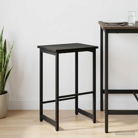 vidaXL Taburete de bar Roble Negro 40 x 32 x 74 cm (1/5)