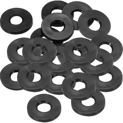 Joint Plat En Caoutchouc M6, 20 Pièces 6mm DI 14mm DE 2.5mm Épaisseur Joint D'étanchéité Espaceur Anneau Pour Robinet Tuyau Raccord Boulon, Noir (1/5)