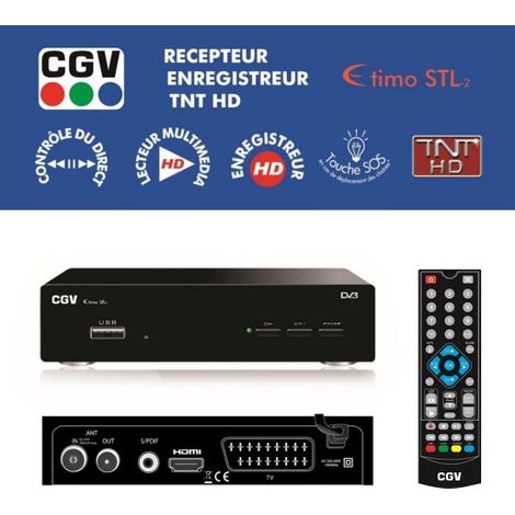 Décodeur TNT HD avec enregistreur USB – Fonction Timeshift – Lecture multimédia 1080p – HDMI et USB 2.0 – Compatible disques durs – M-E