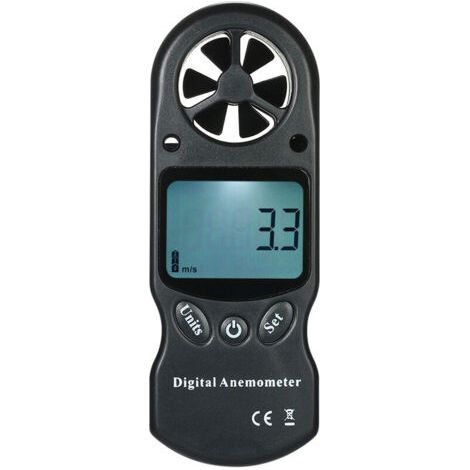 FENOPLASTICAMini anemometro digitale portatile multifunzionale con temperatura e igrometro (nero) (1/5)