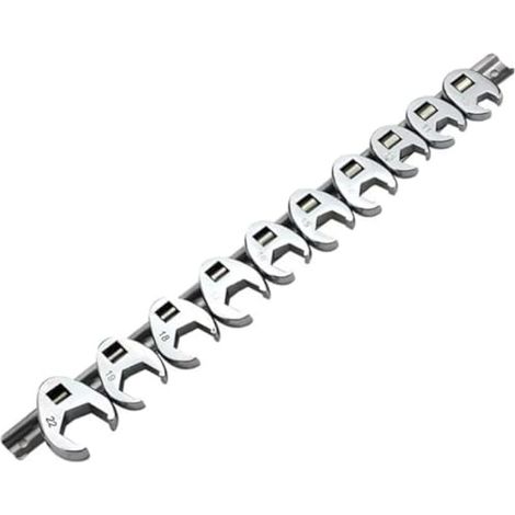 Lot de 10 clés à pied de biche 10 à 22 mm métriques SAE impériales chromées (1/5)