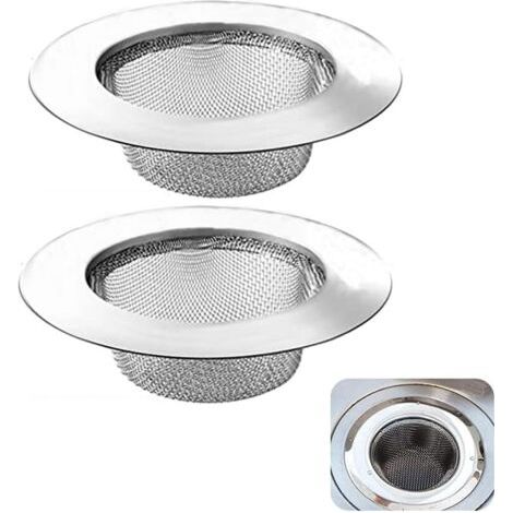 Set di 2 filtri per lavello, in acciaio inox da 11,3 cm, filtri per scarico, filtri per lavello per doccia, filtrazione per lavello, per doccia, vasca da bagno, cucina (1/5)