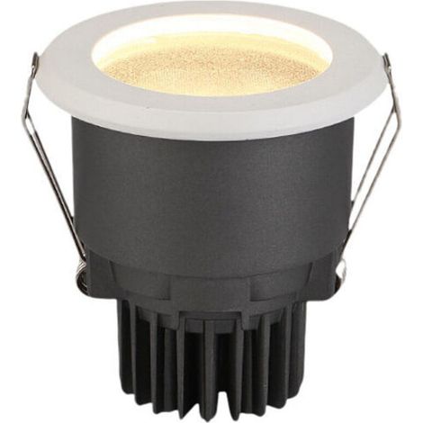 Spot Encastré LED IP44 Étanche 7W Φ75mm Trou Ouvert Plafonnier Plat Blanc Chaud 3000K (1/4)