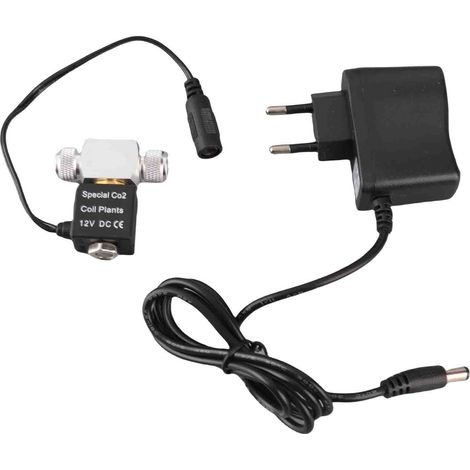 Válvula solenoide silenciosa de CO2 de 12 V para acuarios con conexión de 4x6 mm y rosca M10x1.