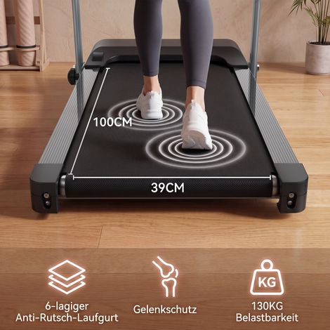 Tapis de course inclinable 2,5 CV, compact et léger pour domicile, vélo électrique portable avec poignées, marcheur pliable, charge max 120 kg, entraînement à la maison. (1/5)