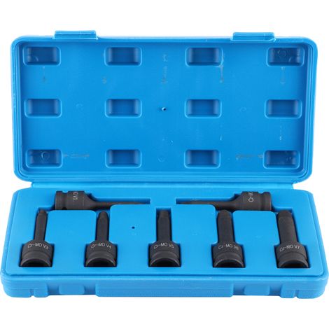Set 7 pièces d'extracteurs de boulons endommagés tête carrée 1/2 pouce (12,5 mm), outil de retrait pour vis filetées glissées et goujons cassés (1/5)