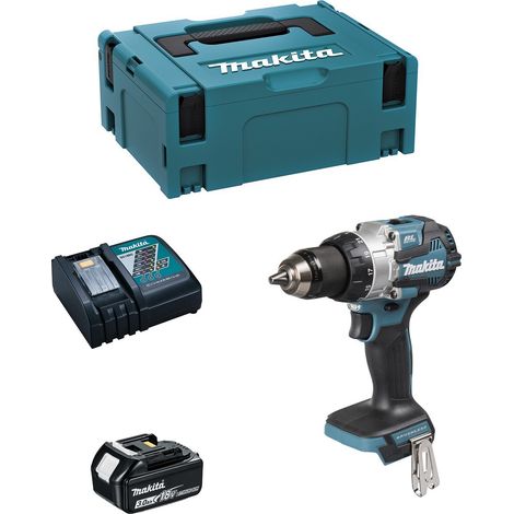 Taladro Percutor MAKITA DHP489RFJ1 (1 x 3,0 Ah + DC18RC + MAKPAC 2) (1/5)