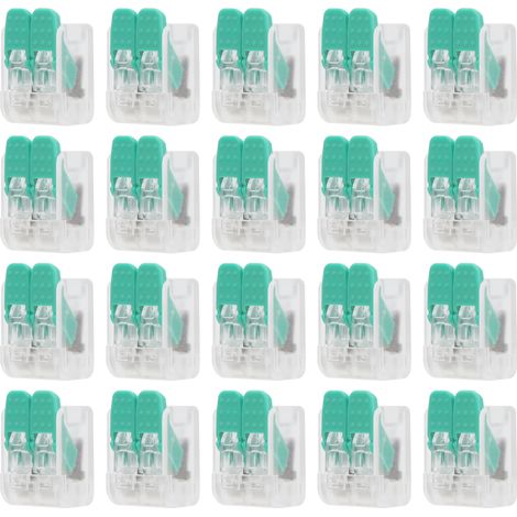 Connecteur Rapide Sans Vis PCT-662 Vert, Lot de 20, Boîte de Jonction pour Éclairage Bâtiment, Domino Électrique Industriel (1/5)