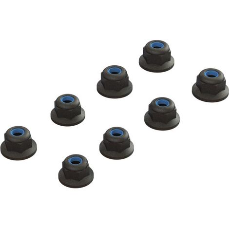 Flanged Lock Nut M3 Black (4)