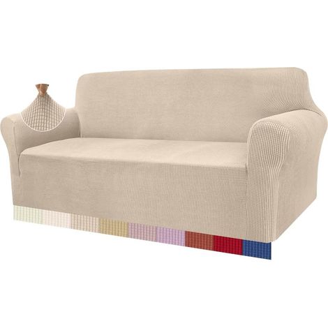 Moderner, elastischer Sofabezug aus Jacquard-Stoff für das Wohnzimmer, Schutzhülle für Hunde und Haustiere (3-Sitzer, Beige) (1/5)