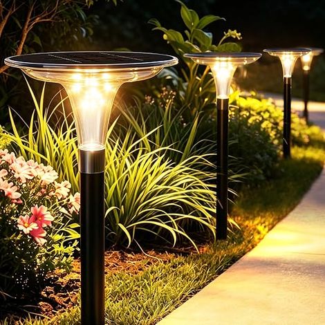 Solar Outdoor Garden Lights Set of 4 3 Colors (1/5)