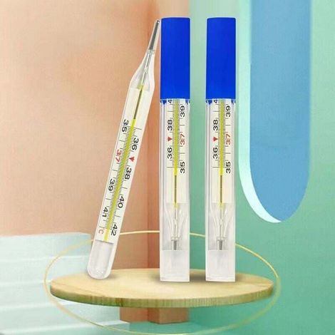 3-teiliges medizinisches Quecksilber-Glasthermometer zur Messung der Körpertemperatur von Babys und Erwachsenen