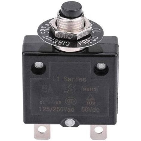 Disjoncteur Thermique Réarmable Manuel 5A-30A – Protection Surcharge 125-250V AC/50V DC pour Équipements Électriques et Industriels (1/5)
