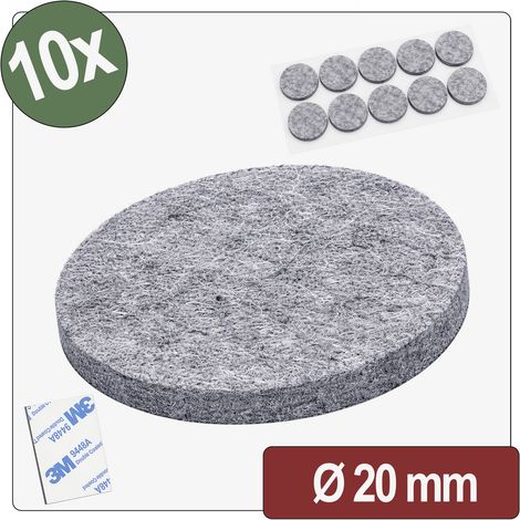 Quadrios 26SA103 Filzgleiter selbstklebend, rund Grau (Ø x H) 20 mm x 4 mm 10 St.