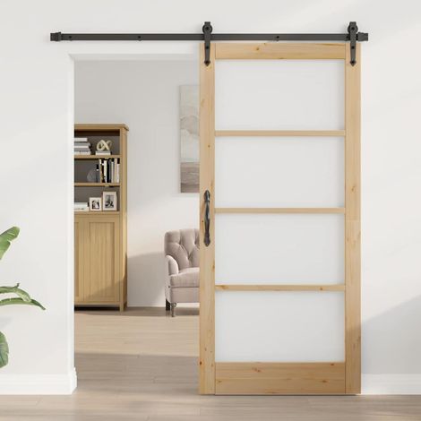 Porte Intérieure avec Verre ORKDAL Marron 93 x 202 cm