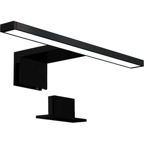 lampe miroir LED, lampe armoire, applique salle de bain, lumière blanche neutre 4000 Kelvin, 5W, 650lm, IP44, largeur 300mm, noir (1/5)