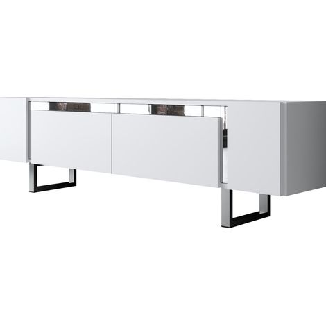 Mueble TV, mesa TV, mueble bajo. Stand Blanco Plata (1/5)