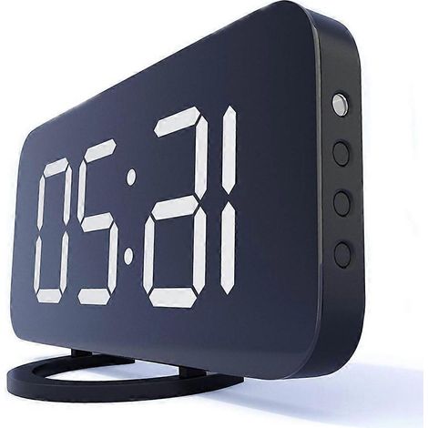 Réveil LED pour la maison, simple d'utilisation, sans fonctions superflues, grande veilleuse, alarme puissante, fonction snooze, luminosité réglable, grand affichage numérique blanc, noir... (1/5)