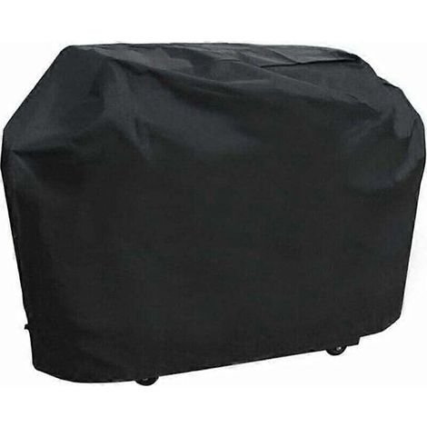 Housse de protection pour barbecue à gaz BCC, en Oxford noir, 100 % imperméable et coupe-vent, équipée d'un cordon de serrage pour fixation au sol (M, 150 x 100 x 125 cm) (1/4)