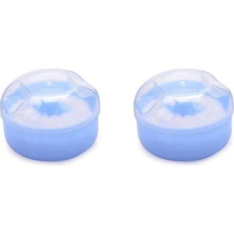 2X Boîte de rangement pour éponge cosmétique douce pour le visage et le corps de bébé (bleu) (1/5)
