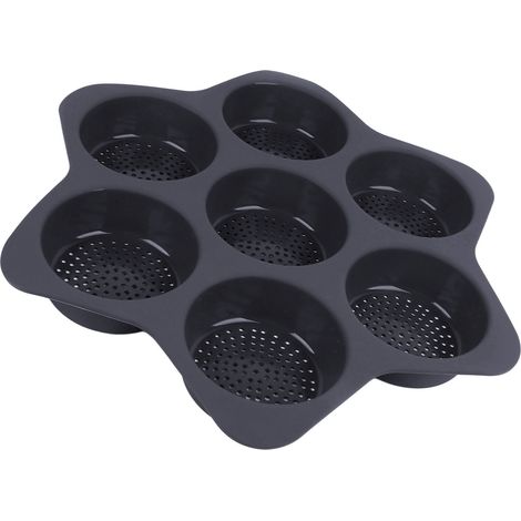 WINH Moule à Pain à Hamburger Antiadhésif en Silicone, Facile à Nettoyer, pour la Cuisson Domestique, Passe au Lave-vaisselle pour les Hamburgers, les Gâteaux et Plus (GREY). (1/5)