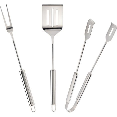 Set de 3 ustensiles INOX pour Usage extérieur Barbecue (1/5)