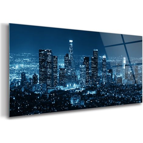 Tableau sur verre – 100 x 50 cm - Tableau mural décoratif - Verre Décorative - Los Angeles (1/5)