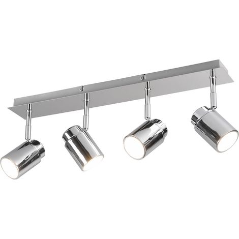 Plafonnier moderne chromé BRISA Trio 4 spots orientables GU10 4x5W (1/3)
