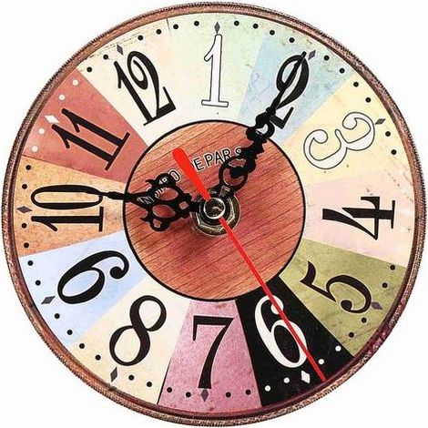 Horloge Murale - MDF Rond - Décoration Intérieure Salon Bureau Chambre - 12 cm - 1 Pièce (1/5)