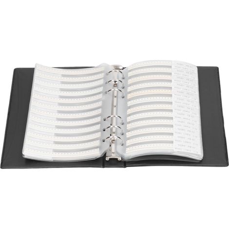 Kombiniertes Chipwiderstands-Musterbuch, SMD 0402 Widerstandsset mit 170 Werten, Tragbares Taschenlabor-Komponenten-Organisationsbuch. (1/5)