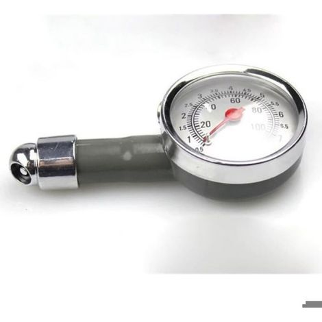 Manomètre Pneus - Testeur Pression Air Métal - Pour Voiture - Analogique - Précision 0,1 Bar - Échelle 0 à 4,5 Bar - 1 Pièce (1/5)
